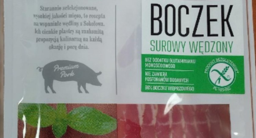 komunikat, Białko boczku surowym wędzonym - zdjęcie, fotografia