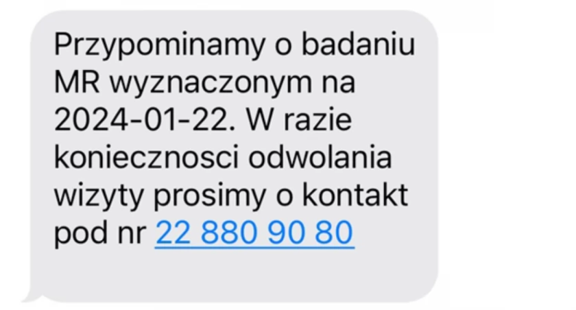 Zdjęcie: SMS od NFZ