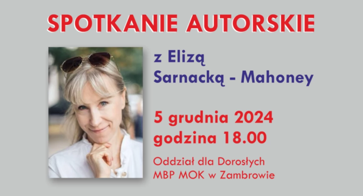wernisaże spotkania, niebawem spotkanie autorskie Elizą Sarnacką Mahoney - zdjęcie, fotografia
