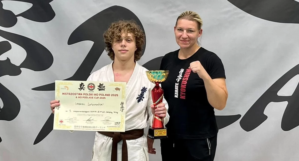 zdjęcie: Gabriel Lutostański i sensei Anna Kaczyńska
