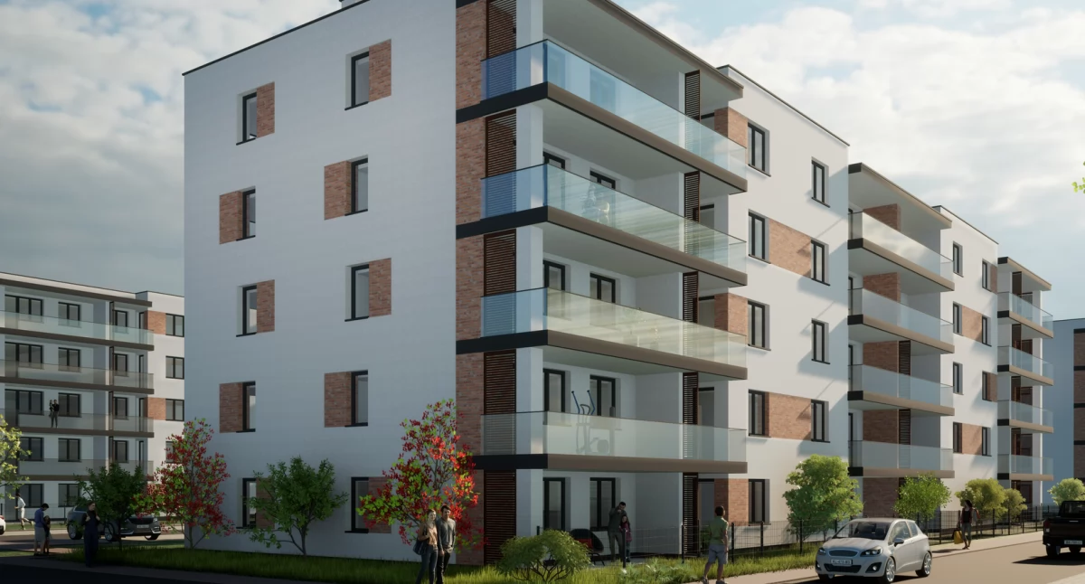 zdjęcie: budynek mieszkalny przy ul. Magazynowej w Zambrowie - wizualizacja: SIM KZN – Podlaskie Sp. z o.o.