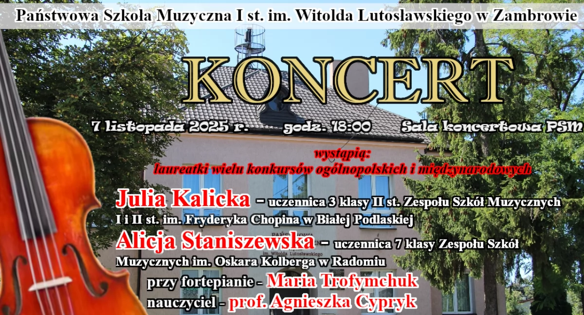 Zapraszamy na koncert skrzypcowy w PSM