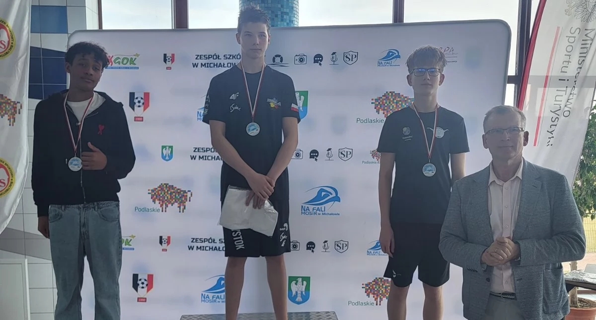 pływanie, Kajetan Balkiewicz zajął trzecie miejsce Finale Województwa Podlaskiego Igrzysk Dzieci Młodzieży pływaniu [FOTO] - zdjęcie, fotografia