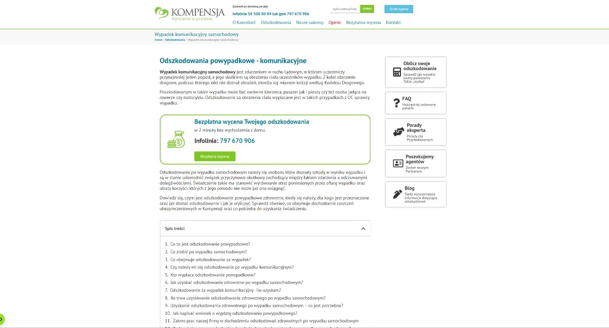 Odszkodowanie za wypadek - Kancelaria odszkodowawcza Kompensja
