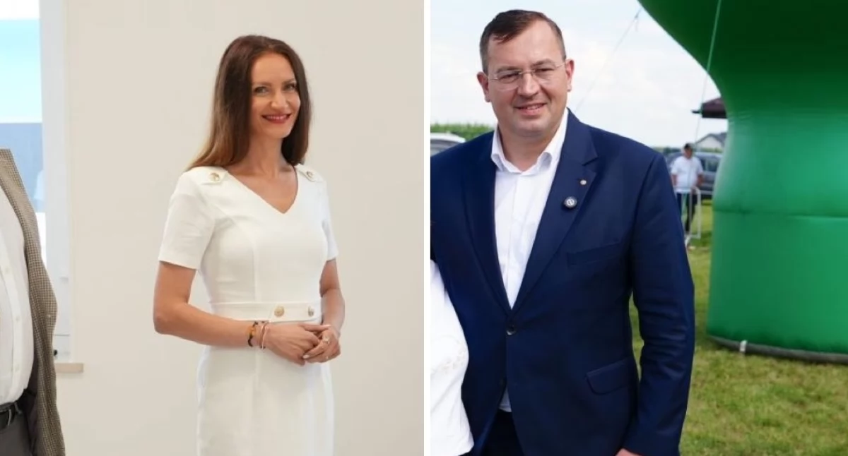 zdjęcie: starosta Edyta Marchelska-Groszfeld i minister Stefan Krajewski