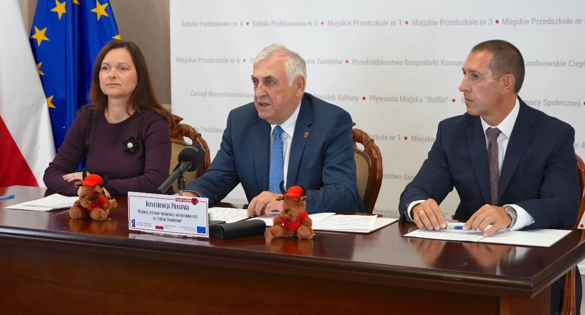 inwestycje, Budowa zbiorników retencyjnych zielonych przebudowa kanalizacji deszczowej rewitalizacja parku będzie wyglądał „Rozwój zielono niebieskiej infrastruktury terenie Zambrowa” [VIDEO] - zdjęcie, fotografia