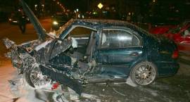 Skutki karambolu na ul. Białostockiej w dn. 29.10.2009 r. 