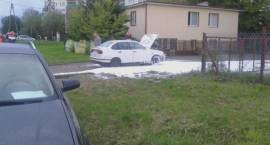Pożar osobówki na Białostockiej