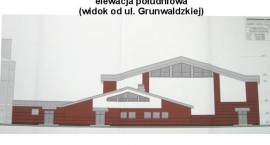 Plany budowy sali sportowej przy ZS1 - elewacje