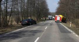 Skutki wypadku w dn. 28.03.2011 na drodze Zambrów-Łomża przed m. Zbrzeźnica