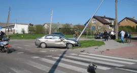 Skutki kolizji w dn. 05.05.2013 r. na skrzyżowaniu ul. 71. Pułku Piechoty i Papieża...