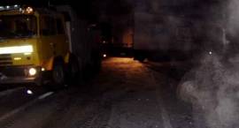 Akcja ratunkowa po zderzeniu czołowym dwóch TIRów na drodze krajowej nr 8 na odcinku...