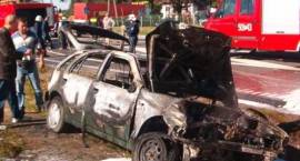 spalony Nissan Almera / Fot. M.Rytelewski