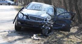 Skutki wypadku w dn. 28.03.2011 na drodze Zambrów-Łomża przed m. Zbrzeźnica