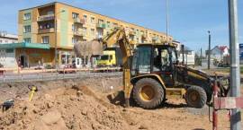 Prace przy przebudowie centrum Zambrowa, stan na dn. 16.04.2007 r. /Fot. Katarzyna...