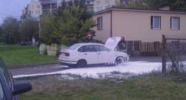 Pożar osobówki na Białostockiej