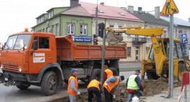 Przebudowa skrzyżowania ul. Łomżyńskiej z ul. Ostrowską (stan prac na dzień 3.11.2008)...