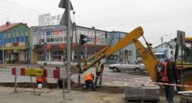 Przebudowa skrzyżowania ul. Łomżyńskiej z ul. Ostrowską (stan prac na dzień 3.11.2008)...