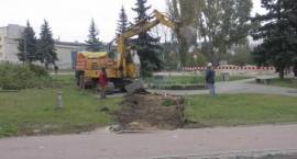 Rozbiórka chodników na skwerze pomiędzy ul. Kościuszki a Świętokrzyską /Fot. 22.10.2007...