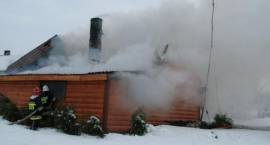 Pożar drewnianego budynku mieszkalnego w Sędziwujach w dn. 15.02.2010 r.