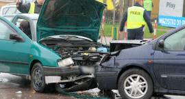 Wypadek na światłach w centrum Zambrowa