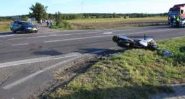 Wypadek na drodze krajowej nr 8 - motocykl zderzył się ze Skodą Octavią