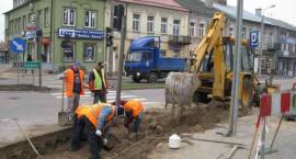 Przebudowa skrzyżowania ul. Łomżyńskiej z ul. Ostrowską (stan prac na dzień 3.11.2008)...