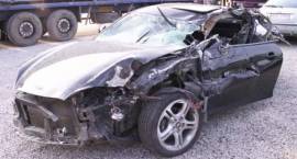 Hyunday po wjechaniu w tył ciężarówki /Fot. SOS ASSISTANCE Marek Rytelewski