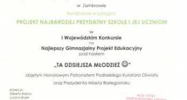Projekt gimnazjalistów jednym z najlepszych w województwie