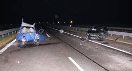 Czołówka na obwodnicy Zambrowa. Kobieta jechała pod prąd