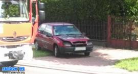 Pożar samochodu na ul. Mazowieckiej w Zambrowie, 06.07.2017 r.