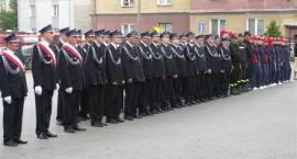 Jednostka na placu Komendy PSP w Zambrowie w czasie Jubileuszu 80-lecia