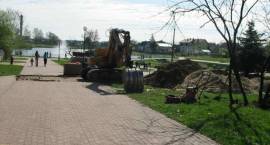 Prace przy przebudowie centrum Zambrowa, stan na dn. 16.04.2007 r. /Fot. Katarzyna...