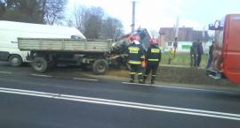 Kolizja ciągnika z dostawczym Citroenem w Woli Zambrowskiej 