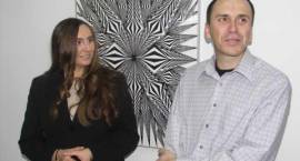 Marta Konopka i Grzegorz Kruszewski w czasie wernisażu /Fot. G. Zawistowski