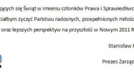 Życzenia od prezesa zarządu powiatowego PiS
