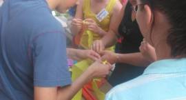 Piknik rowerowy w Paproci Dużej dzieci z OWR Caritas i wolontariuszy