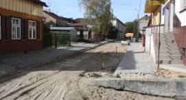 Przebudowa ul. Mickiewicza w centrum Zambrowa. Stan prac na: 12.10.2010r.
