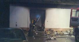 Pożar w budynku handlowo-usługowym przy ul. Magazynowej w Zambrowie w dn. 17.04.2012 r.
