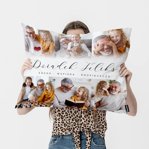 Foto poduszka dla dziadka KOLAŻ ZDJĘĆ