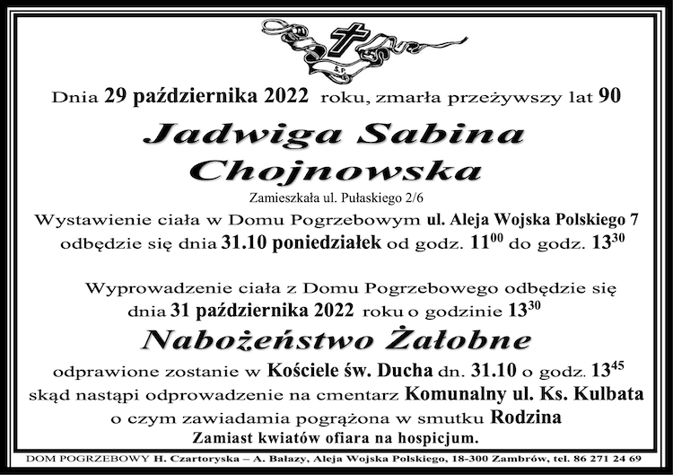 Jadwiga Sabina Chojnowska
