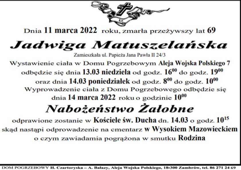 Jadwiga Matuszelańska
