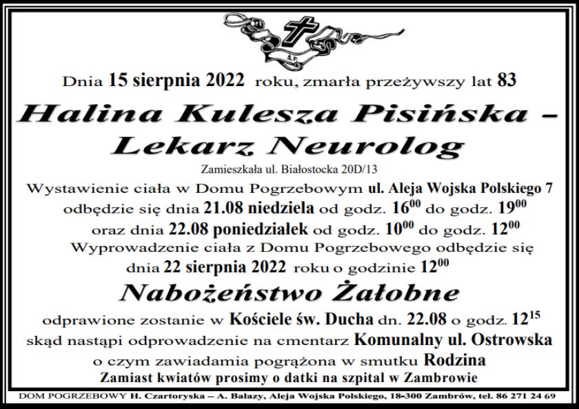 Halina Kulesza Pisińska