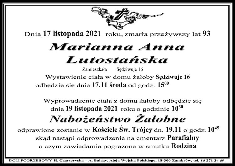 Marianna Anna  Lutostańska