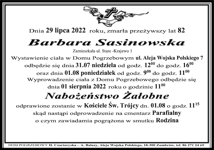 Barbara Sasinowska