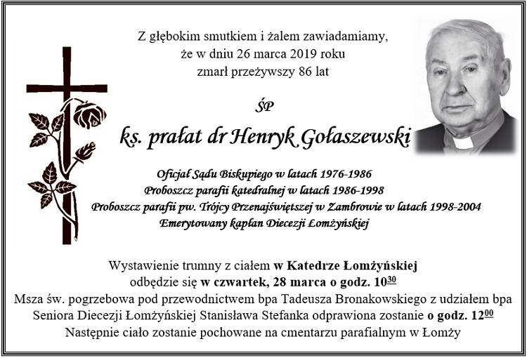 ks. prałat dr Henryk  Gołaszewski