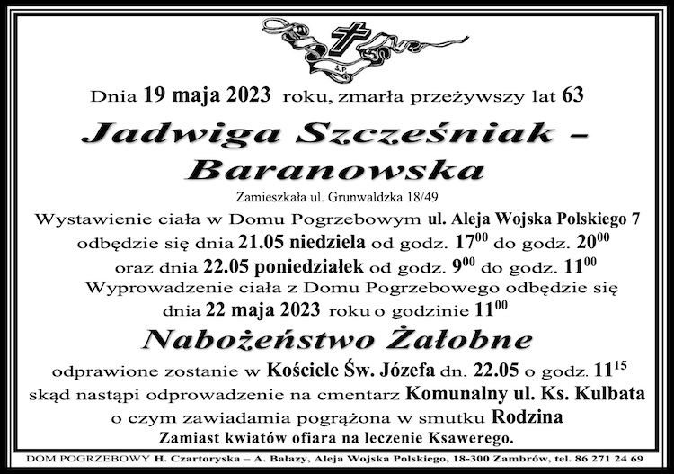 Jadwiga Szcześniak-Baranowska