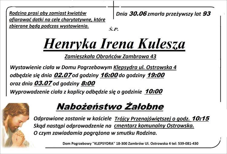 Henryka Irena Kulesza