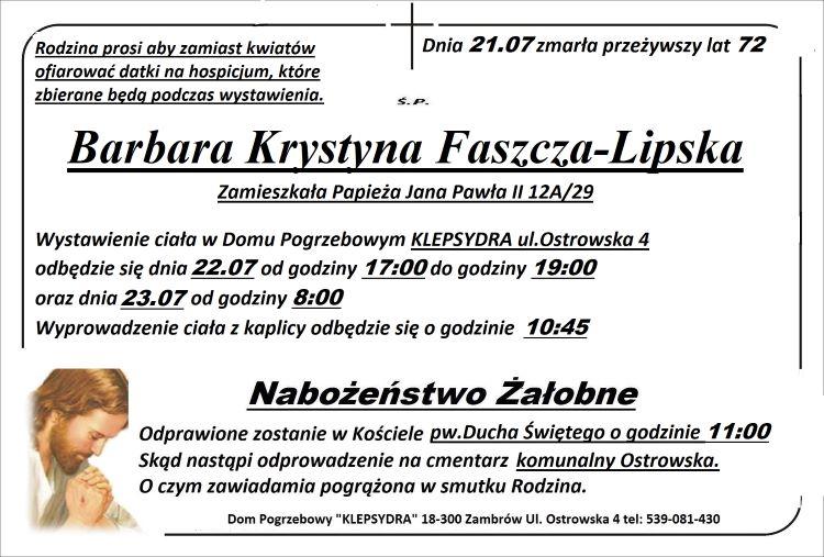 Barbara Krystyna Faszcza-Lipska
