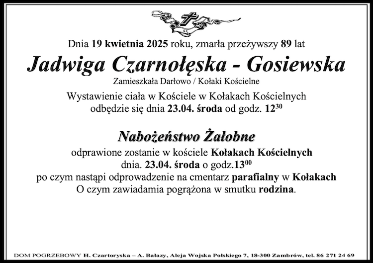 Jadwiga Czarnołęska-Gosiewska